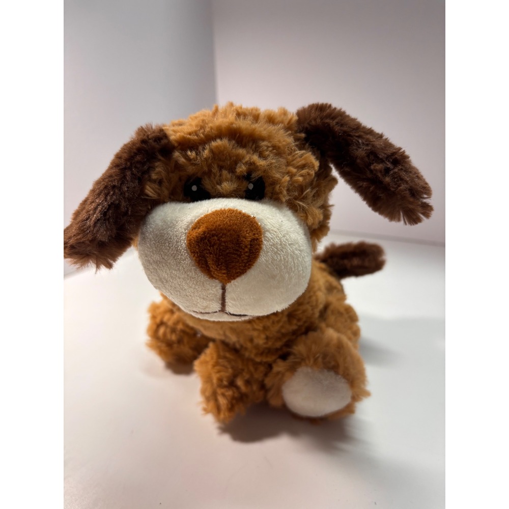 Burton + Burton Brown Shaggy Puppy Dog Plush Stuffed Animal 7" 9735390